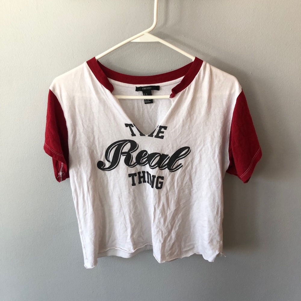 ✅Forever 21 Graphic soft cropped tee shirt